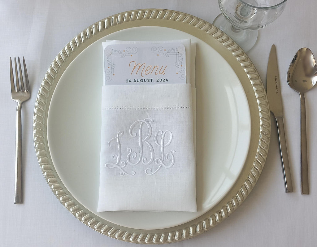 Custom Luxury Pocket Napkins, Pocket Wedding Napkins for Wedding Dinner or Events, Monogrammed Wedding Napkin, Personalized Linen Napkin,