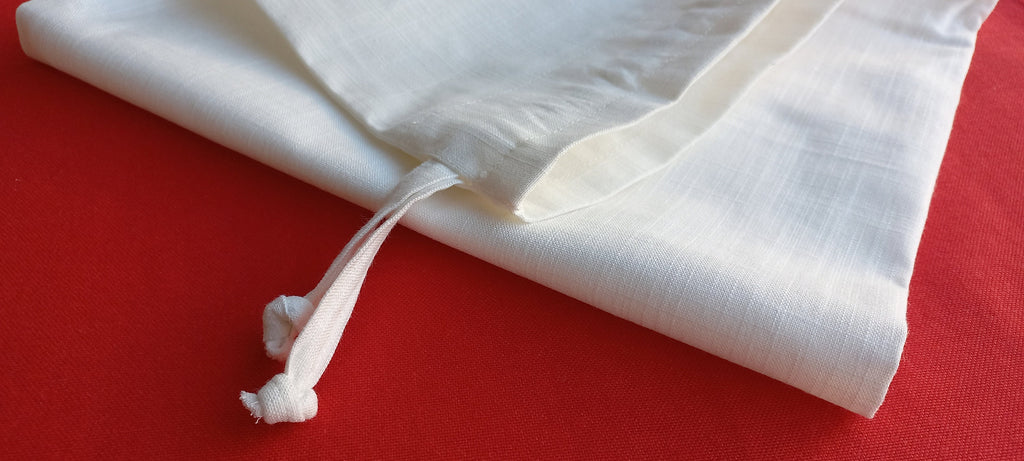 Personal Logo Embroidered Linen Pouch, Embroidered Linen Pouch, Custom Linen Pouch for Bread