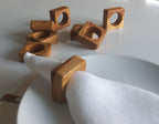 Oak Wooden Napkin Ring, Rustik Napkin Holder, Oak Square Napkin Ring, Boho Wooden Napkin Ring, Kitchen Decor, Christmas Decor, Wedding Decor