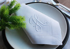Monogrammed Wedding Napkin, Custom Linen Napkin, Personalized Linen Napkin, Hemstitched Linen Napkin, Custom Napkin for Housewarming Gift
