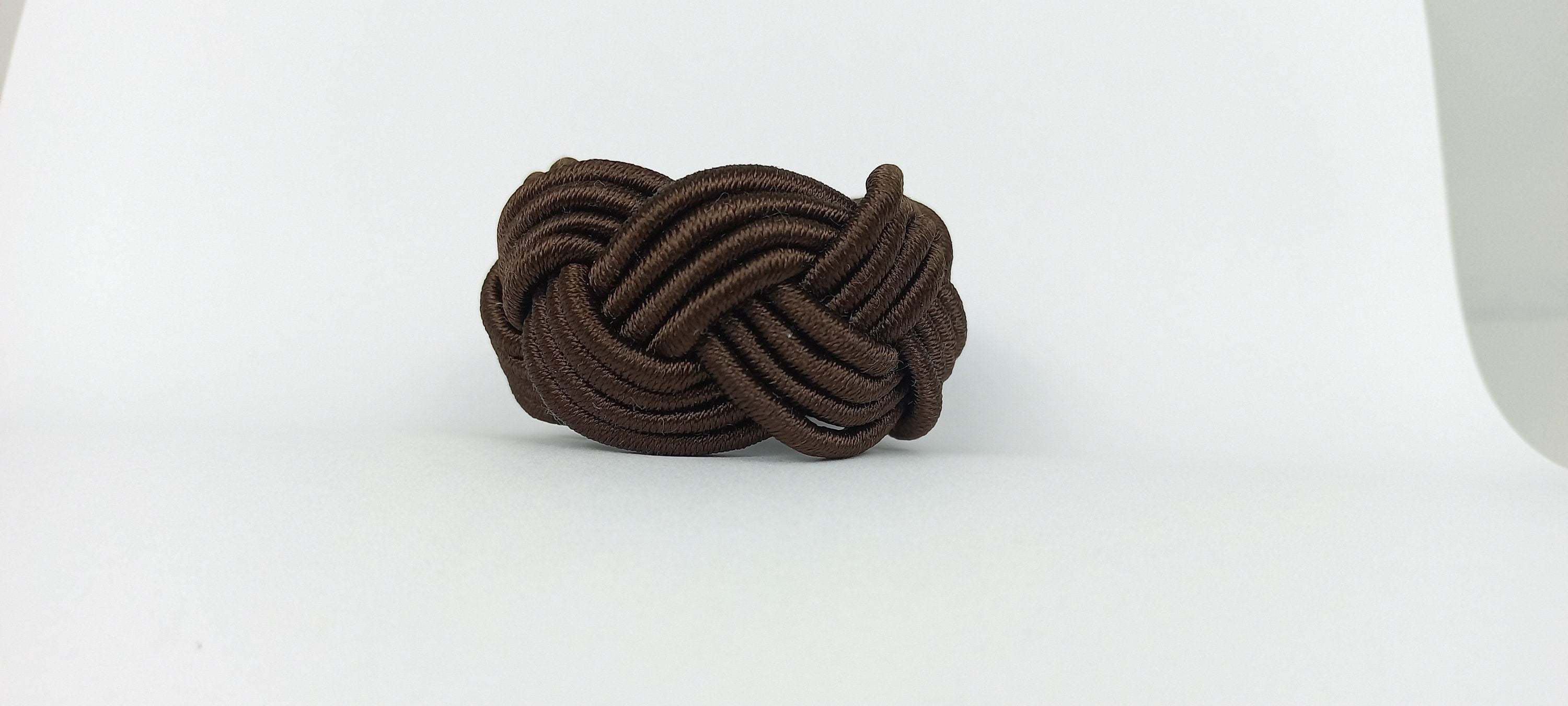 Dark Brown Rayon Napkin Ring, Sailor Napkin Ring, Turks Head Napkin Holder, Table Decor, Thanks Giving Day Dinner Decor, Wedding Table Decor