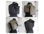 Embroidered Linen Scarf, Logo Embroidered Linen Scarf, Custom Luxury Linen Scarf,