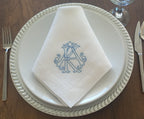Interlocking Monogrammed Linen Napkin