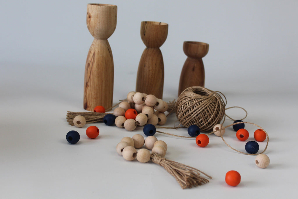 Orange Wooden Bead Napkin Ring, Halloween Decor, Jute Fringed Bead Napkin Ring, Boho Wooden Bead Napkin Ring, Kitchen Decor, Wedding Decor