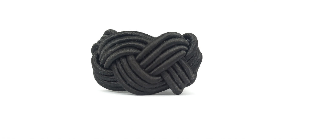 Black Rayon Napkin Ring, Sailor Napkin Ring, Turks Head Napkin Holder, Table Decor, Thanks Giving Day Dinner Decoration, Wedding Table Decor