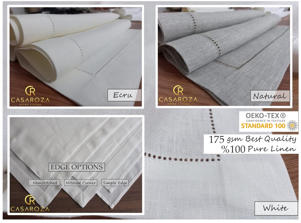 Thin Block Monogrammed Linen Napkin, Double Lettered Linen Wedding Napkin, Custom Linen Napkin, 6 to 24 inches Hemstitched Linen Napkin