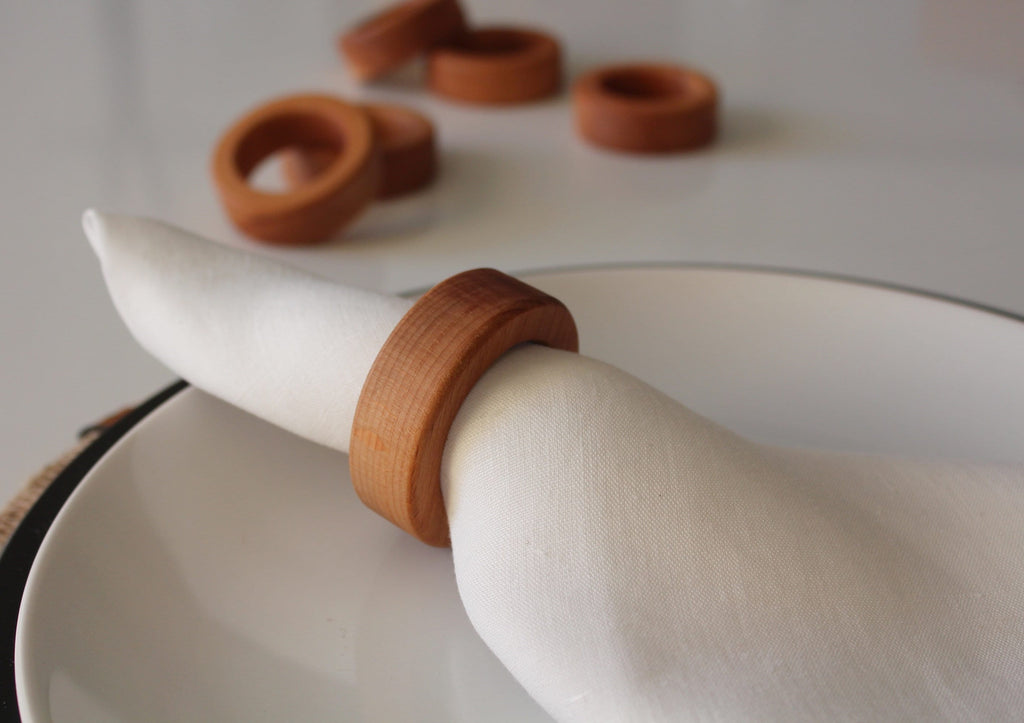 Beech Wood Napkin Ring, Rustik Napkin Holder, Beech Square Napkin Ring, Boho Wooden Napkin Ring, Kitchen Decor, Beech Circle Napkin Holder