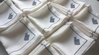 Company Logo Embroidered Luxury Linen Napkin, Custom Logo Embroidered Linen Napkin, Company Emblem Embroidered Napkin for Company Dinner