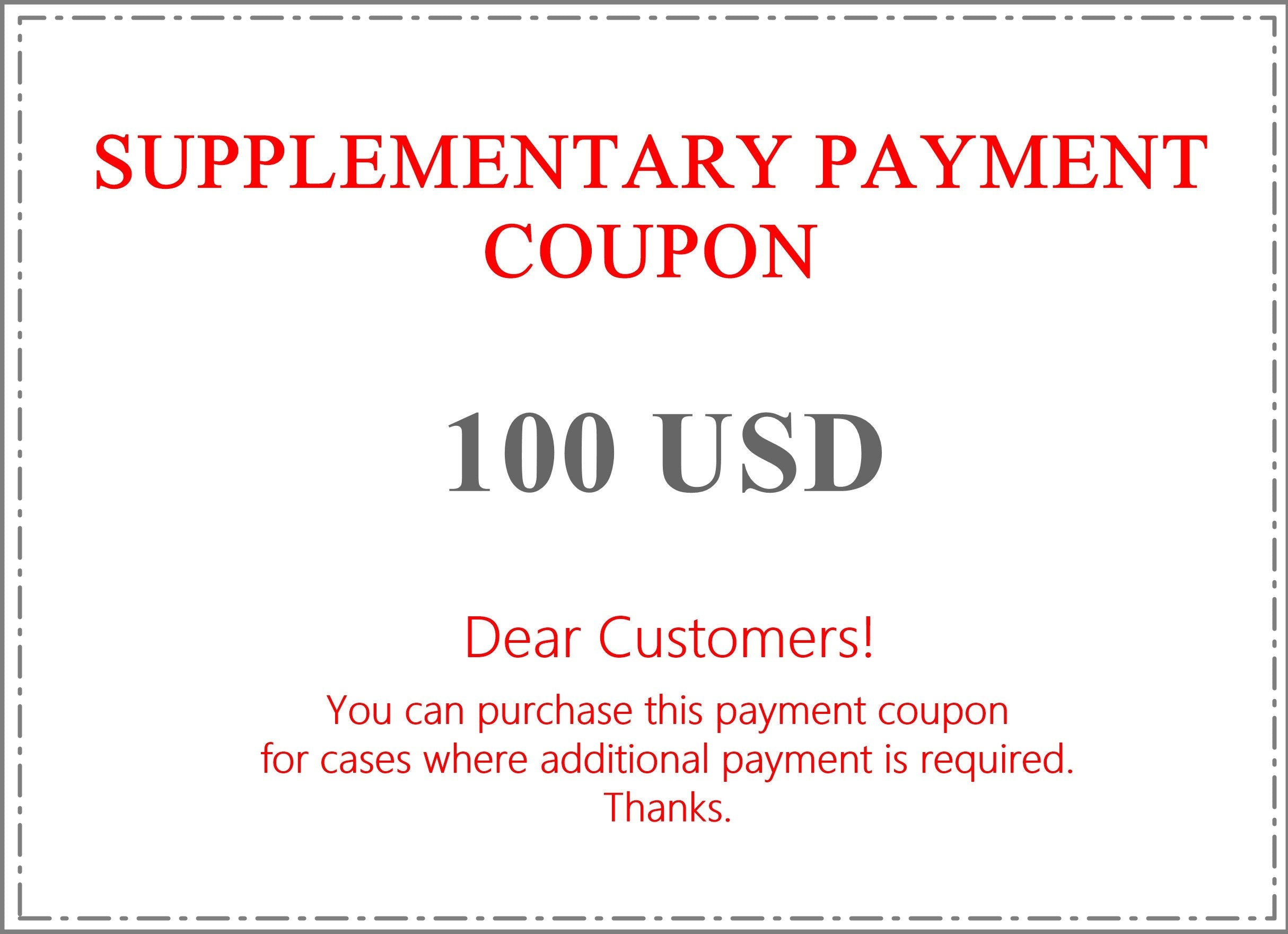 Supplemantary Payment Coupon