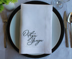 Name Embroidered Linen Napkin, Customized Linen Napkin, Family Embroidered Linen Dinner Napkin,  Wedding Gift, Personalized Dinner Napkin