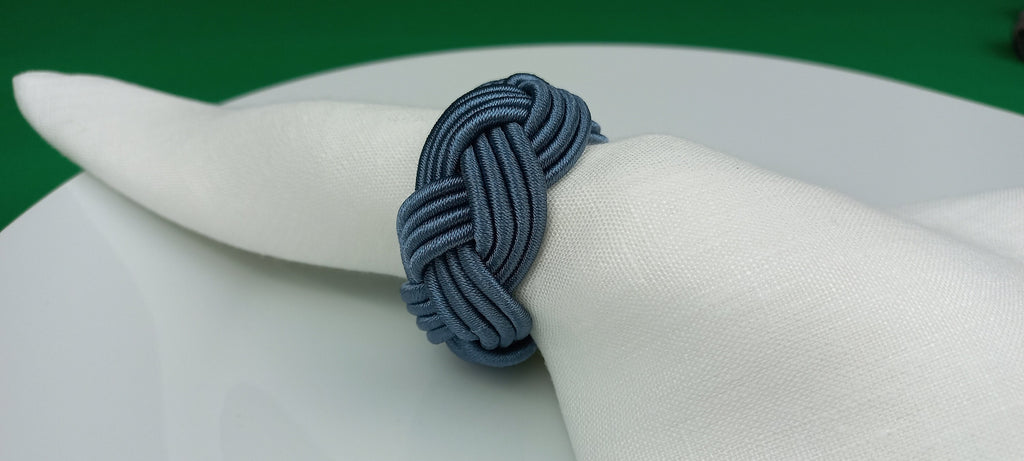 Oil Blue Rayon Napkin Ring, Sailor Napkin Ring, Turks Head Napkin Holder, Table Decor, Thanks Giving Day Dinner Decor, Wedding Table Decor