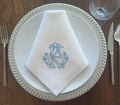 Interlocking Monogrammed Linen Napkin