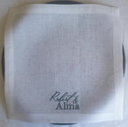 Custom Logo Embroidered Luxury Linen Napkin, Personalize Logo Embroidered Linen Napkin, Company Emblem Embroidered Napkin for Company Dinner