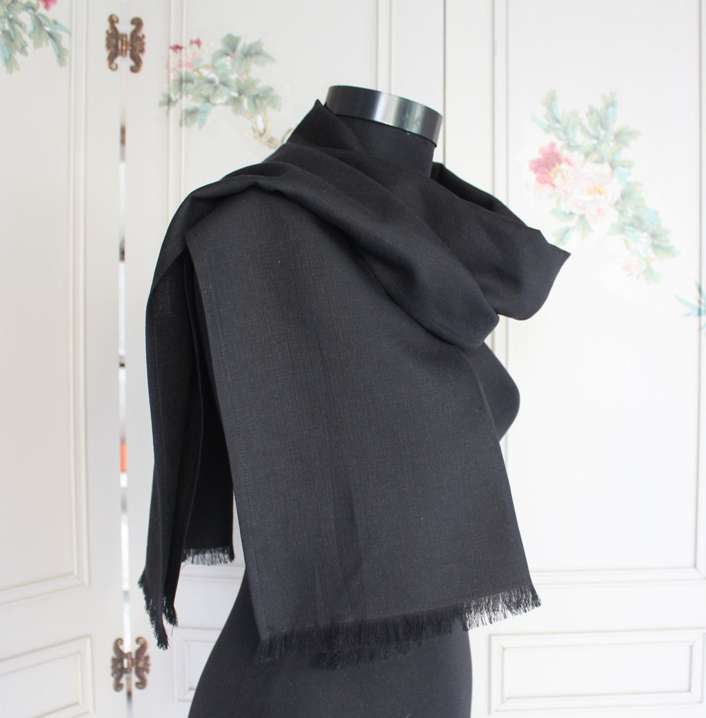 Embroidered Linen Scarf, Logo Embroidered Linen Scarf, Custom Luxury Linen Scarf,