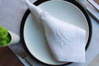 Monogrammed Wedding Napkin, Custom Linen Napkin, Personalized Linen Napkin, Hemstitched Linen Napkin, Custom Napkin for Housewarming Gift