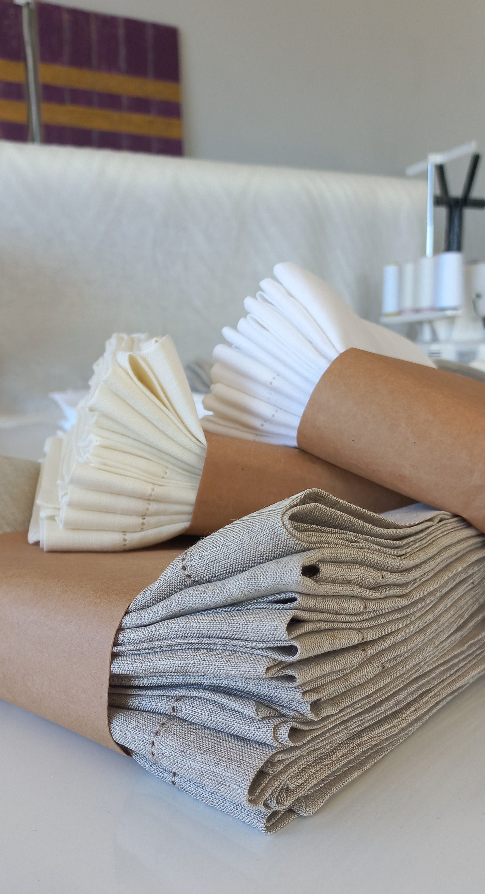 Wholesale Hemstitched Linen Napkin, Bulk Linen Napkin, White Luxury Linen Napkin, Bulk Linen Wedding Napkin, Wholesale Linen Cocktail Napkin
