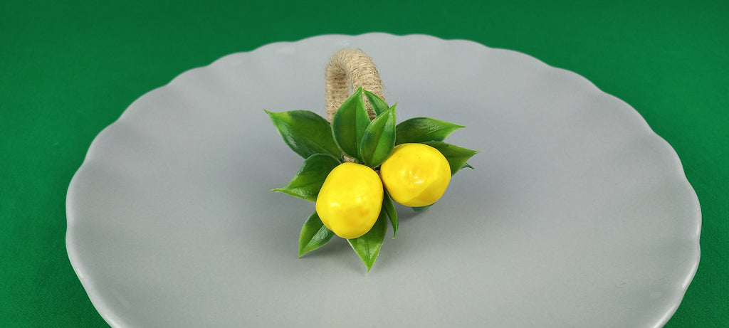 Lemon Napkin Ring, Lemon Napkin Holder, Citrus Table Decor, Artificial Lemon Napkin Ring, Wedding Table Decor, Housewarming Gift, Party Deco