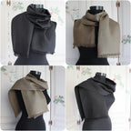 Embroidered Linen Scarf, Logo Embroidered Linen Scarf, Custom Luxury Linen Scarf,