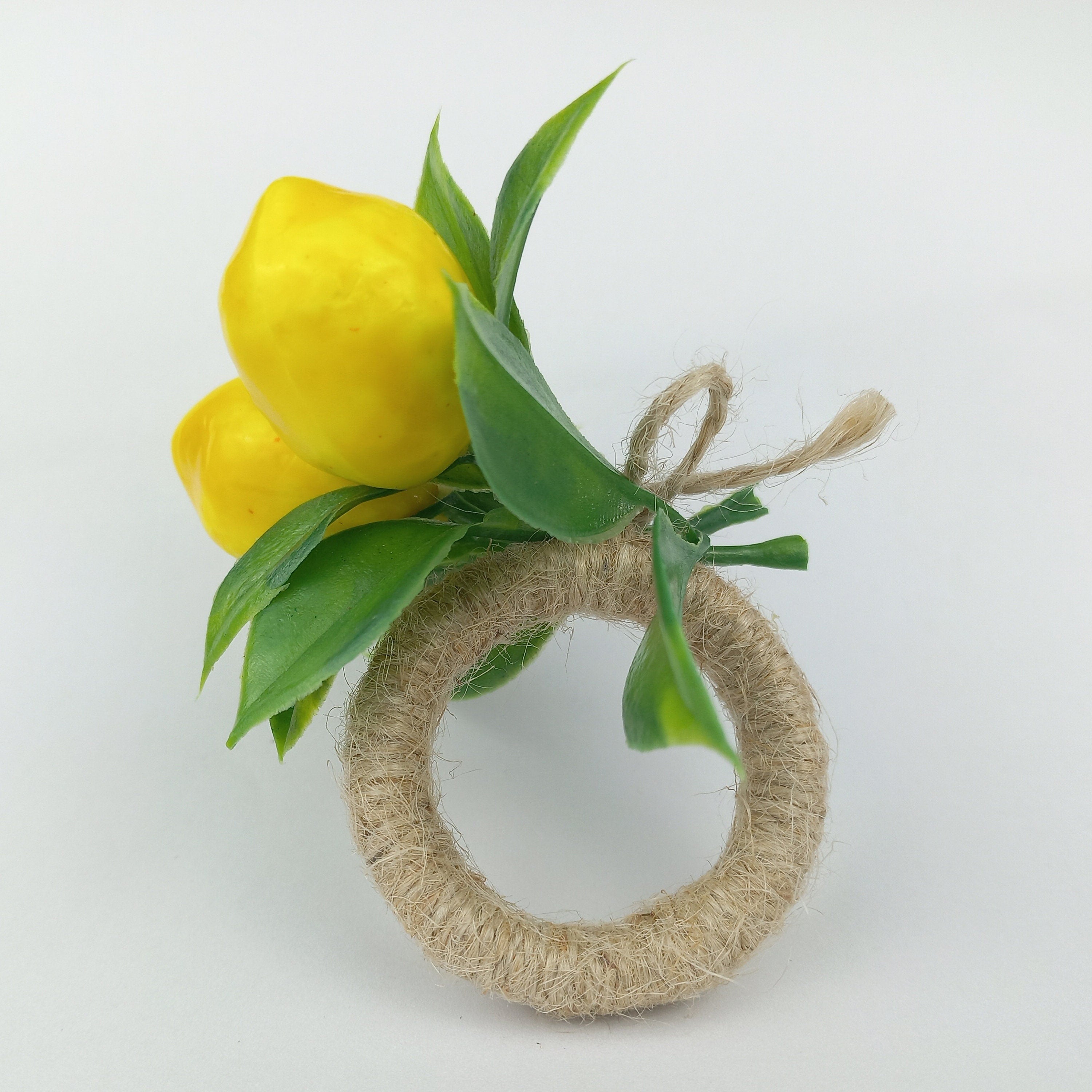 Lemon Napkin Ring, Lemon Napkin Holder, Citrus Table Decor, Artificial Lemon Napkin Ring, Wedding Table Decor, Housewarming Gift, Party Deco