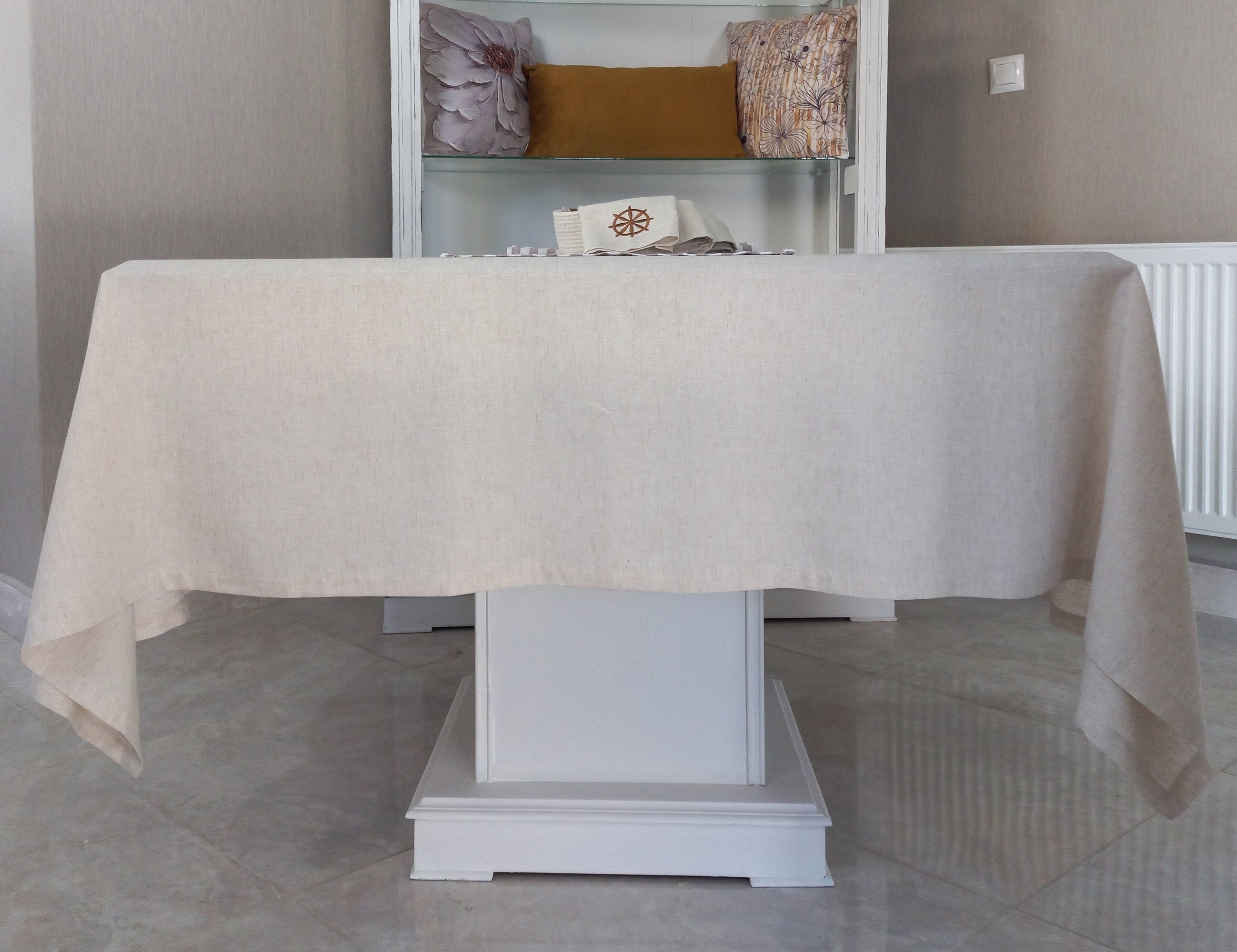 Easter Table Decor, Linen Tablecloth, Long Size Tablecloth, Perfect Mitered Linen Tablecloth, Various Color Tablecloth, Wedding Table Decor