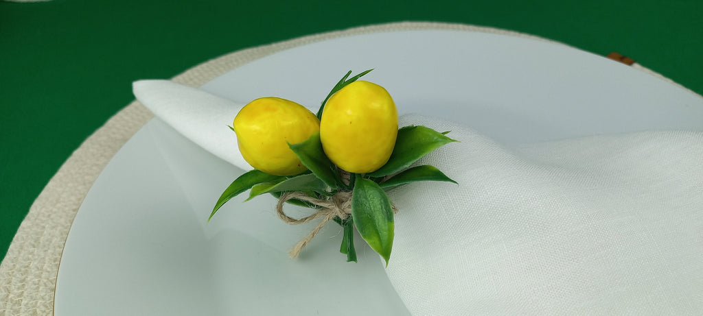 Lemon Napkin Ring, Lemon Napkin Holder, Citrus Table Decor, Artificial Lemon Napkin Ring, Wedding Table Decor, Housewarming Gift, Party Deco