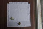 Embroidered Luxury Linen Handkercief, Personal Logo Embroidered Linen Handkies, Embroidered Linen Handkies for Bridal Shower, Custom Hanky
