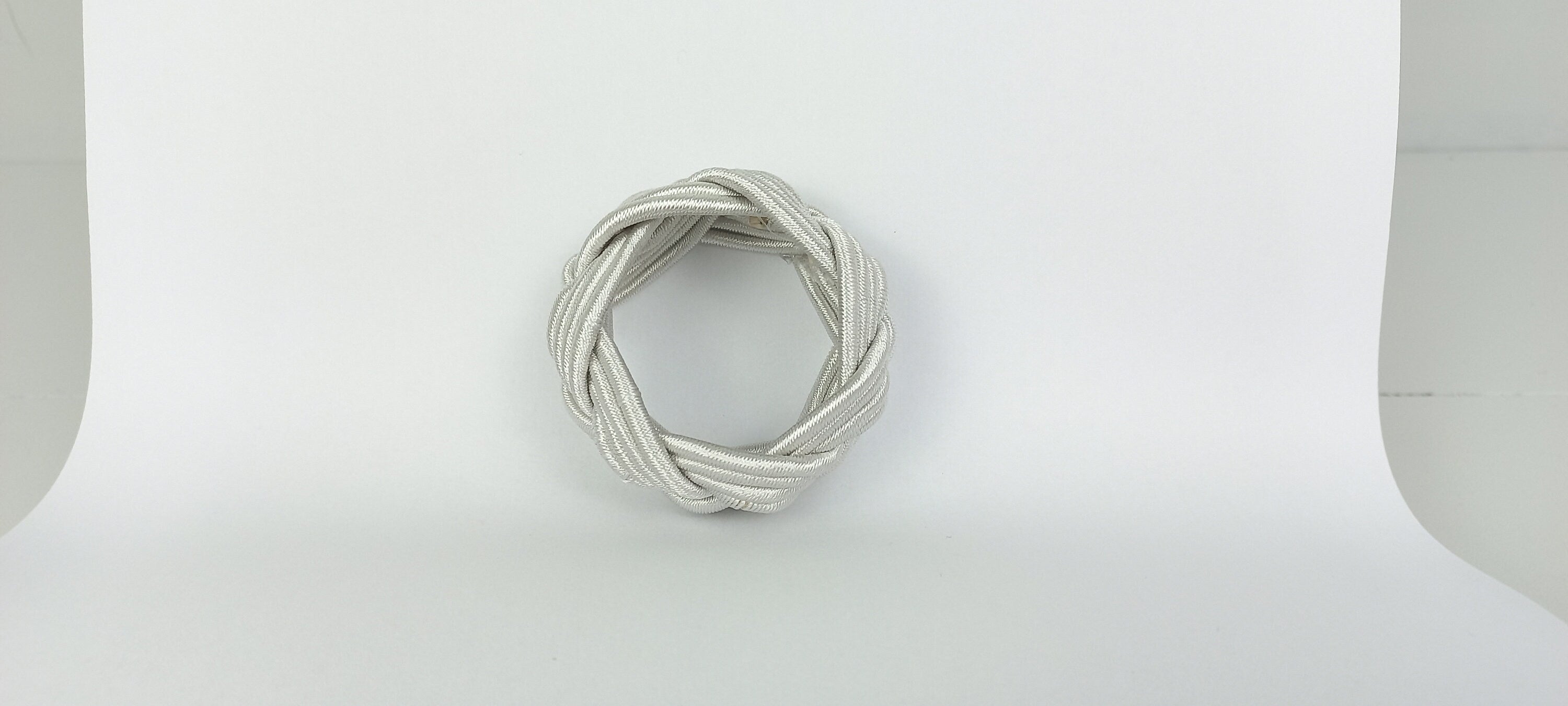 Silver Rayon Napkin Holder, Sailor Napkin Ring, Turks Head Napkin Holder, Table Decor, Thanks Giving Day Dinner Decor, Wedding Table Decor