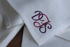 Personal Logo Embroidered Linen Handkies, Custom Hanky, Embroidered Luxury Linen Handkercief, Embroidered Linen Handkies for Bridal Shower