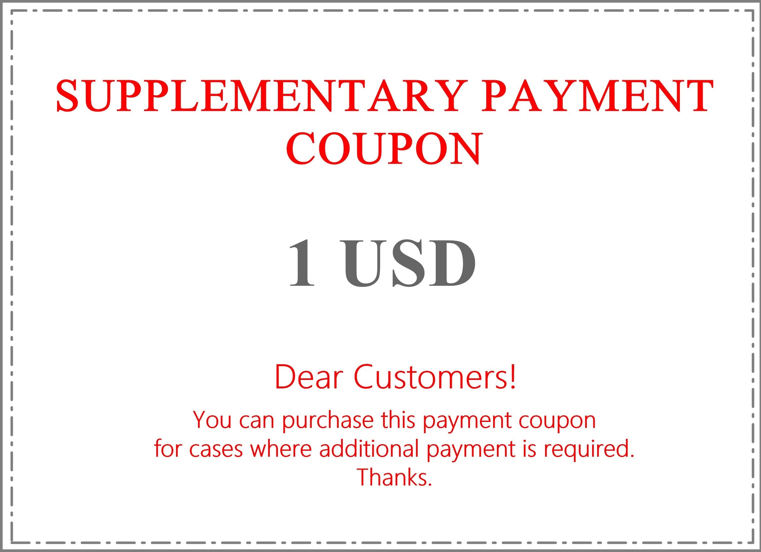 Supplemantary Payment Coupon