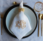 Three Letter Monogrammed Wedding Napkin, Custom Linen Napkin, Personalized Hemstitched Linen Napkin, Custom Napkin for Housewarming Gift