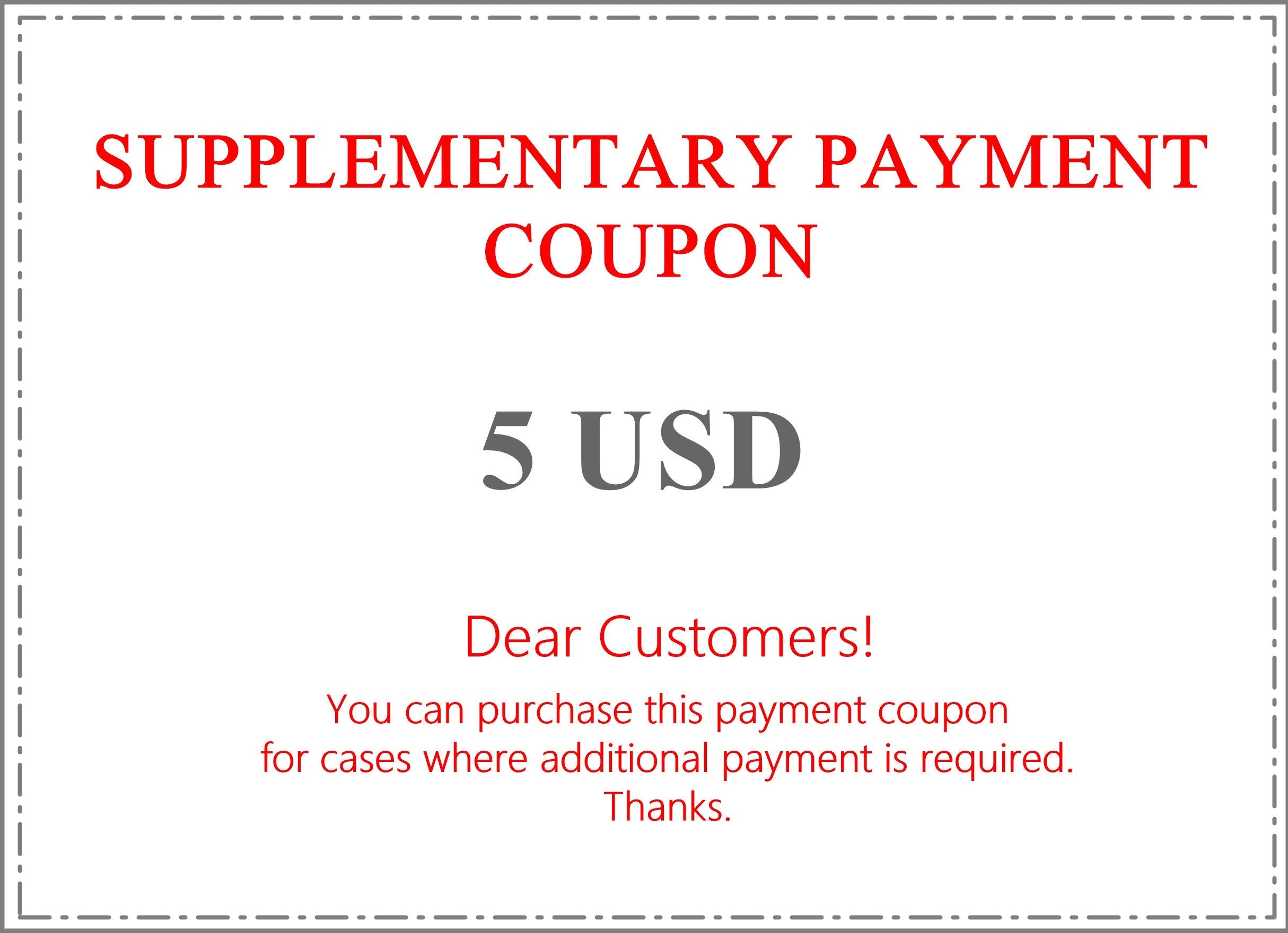 Supplemantary Payment Coupon