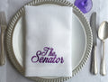 Name Embroidered Linen Napkin, Family Embroidered Linen Dinner Napkin, Customized Linen Napkin, Personalized Dinner Napkin, Wedding Gift