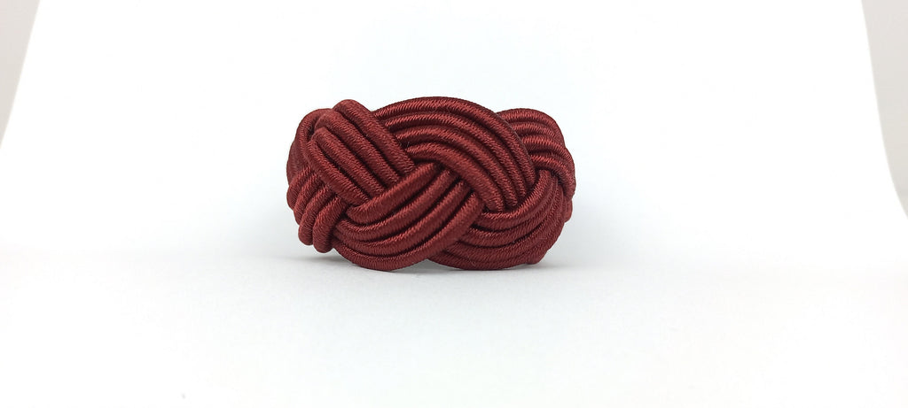 Burgundy Rayon Napkin Ring, Sailor Napkin Ring, Turks Head Napkin Holder, Table Decor, Thanks Giving Day Dinner Decor, Wedding Table Decor