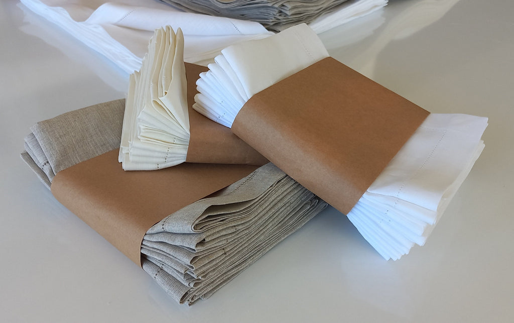 Wholesale Hemstitched Linen Napkin, Bulk Linen Napkin, White Luxury Linen Napkin, Bulk Linen Wedding Napkin, Wholesale Linen Cocktail Napkin