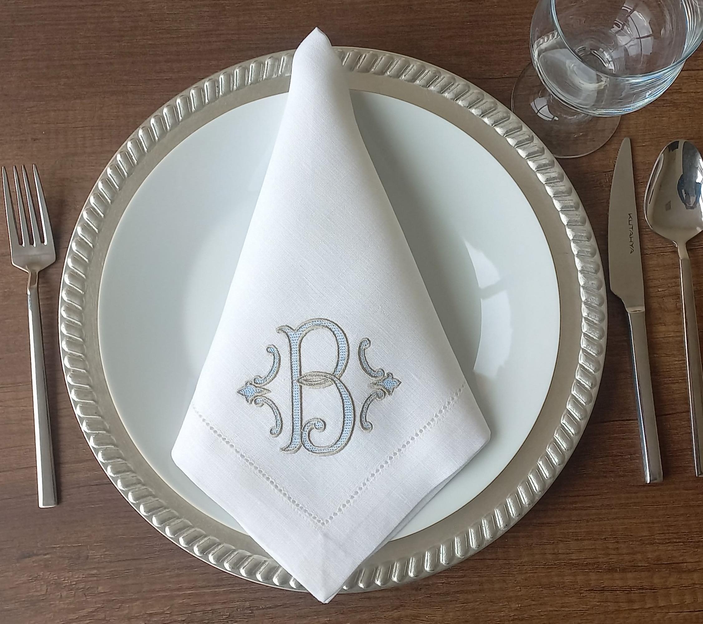 Custom Monogrammed Wedding Napkin