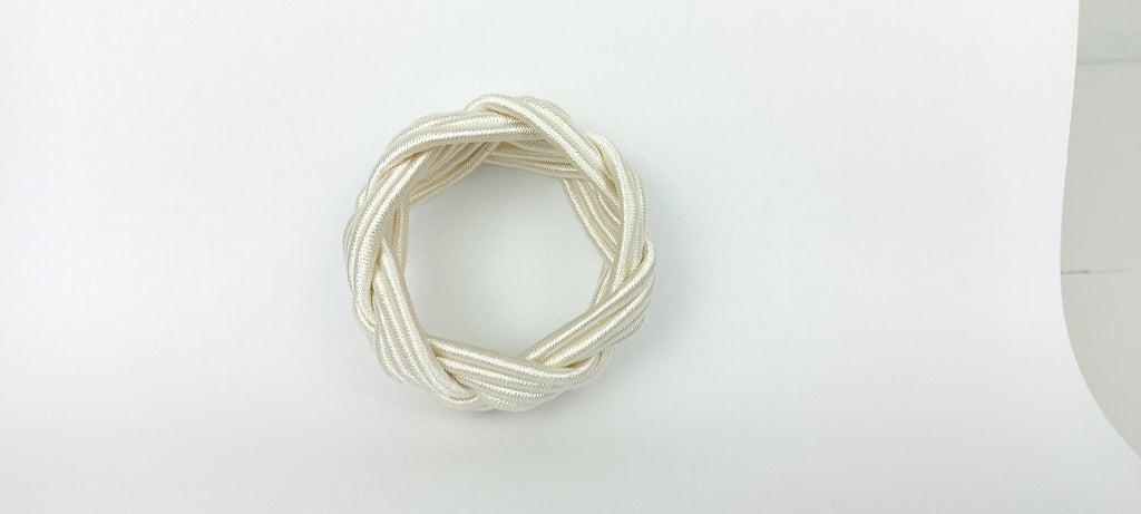 Ecru Rayon Napkin Ring, Beige Sailor Napkin Ring, Turks Head Napkin Holder, Table Decor, Thanks Giving Day Dinner Decor, Wedding Table Decor