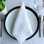 Monogrammed Wedding Napkin, Custom Linen Napkin, Personalized Linen Napkin, Hemstitched Linen Napkin, Custom Napkin for Housewarming Gift