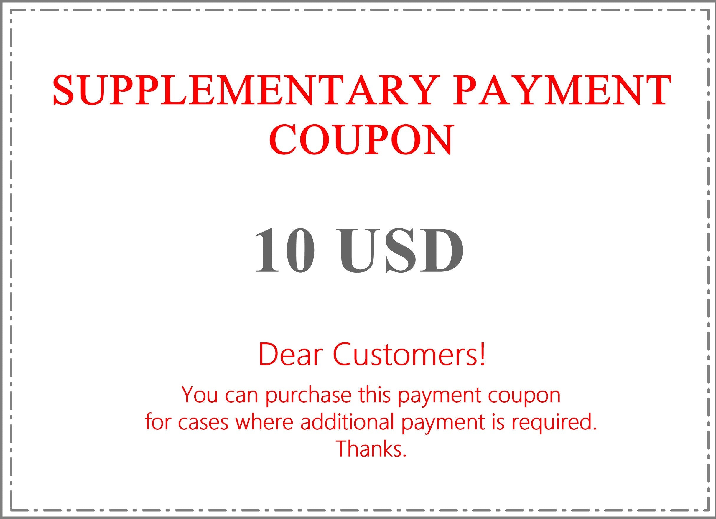 Supplemantary Payment Coupon