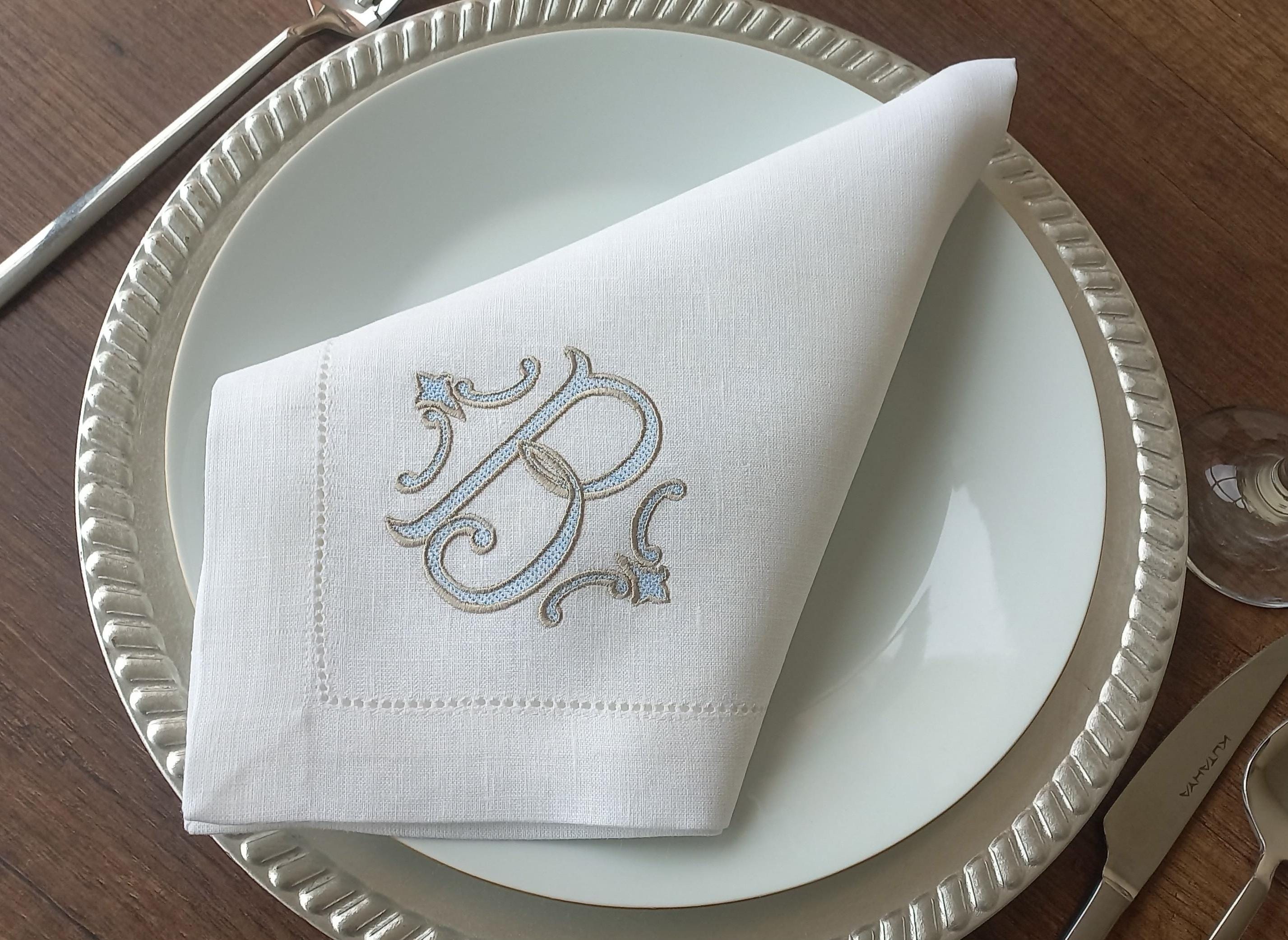 Custom Monogrammed Wedding Napkin