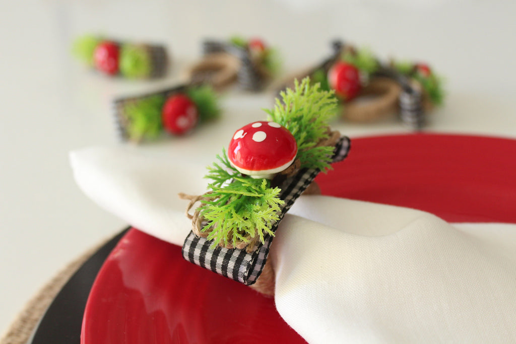 Mushroom Napkin Ring, Mushroom Napkin Holder, Christmas Table Decor, Mushroom Table Deco, Artificial Mushroom Napkin Ring, Housewarming Gift