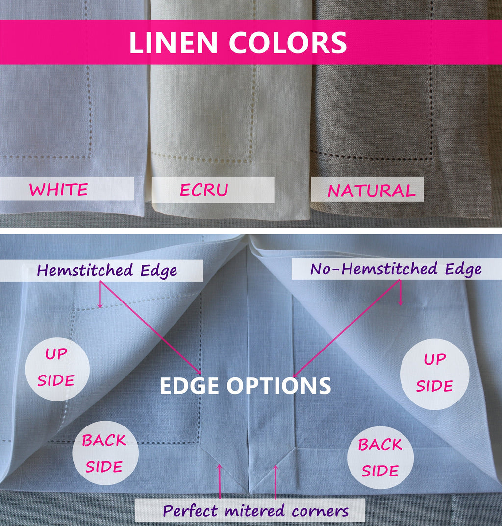 Ekstra Large Linen Tablecloth, Logo Embroidered Linen Table Cloth, Wedding Table Decor, Embroidered Tablecloth, Perfect Mitered Tablecloth