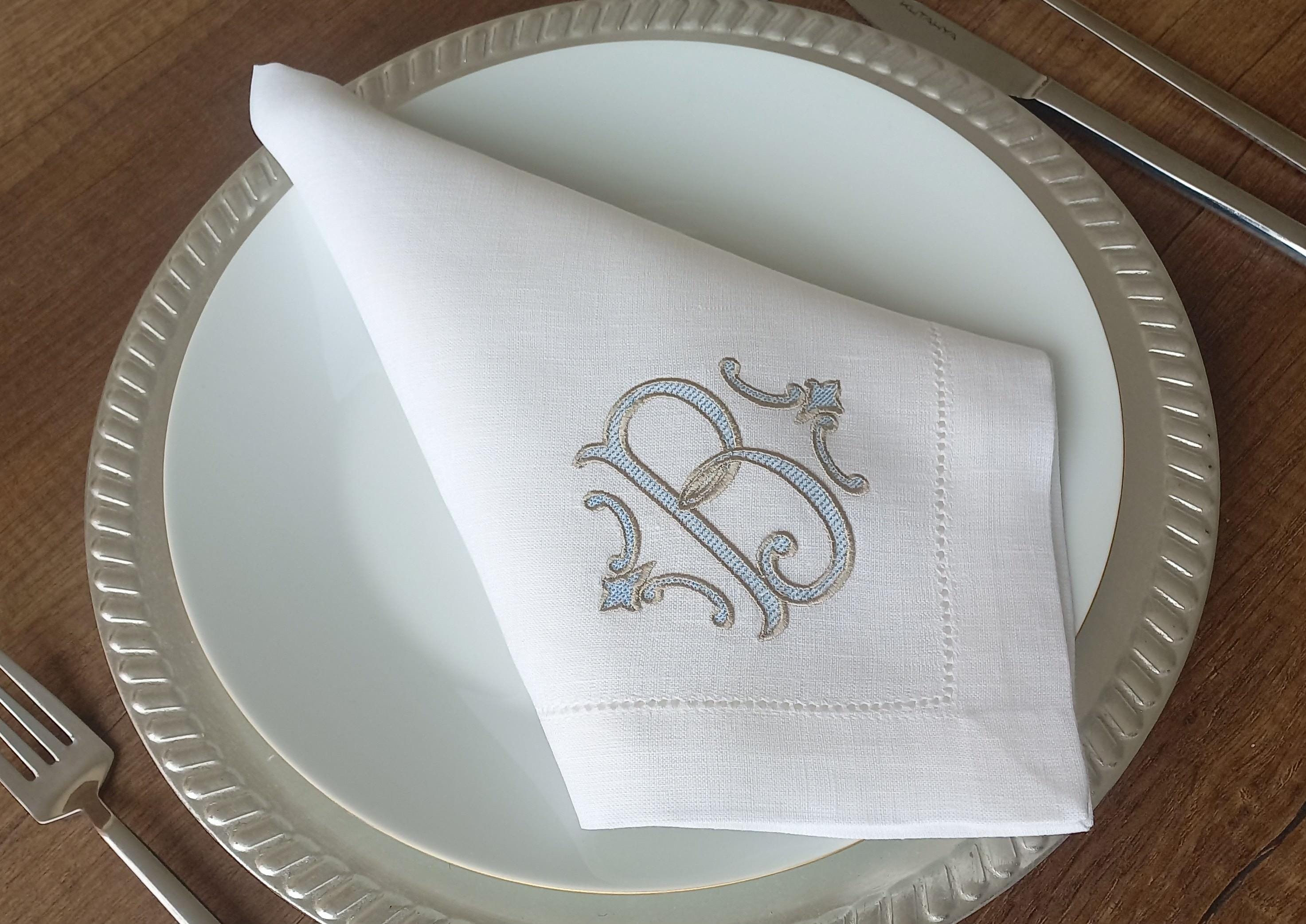 Custom Monogrammed Wedding Napkin