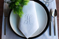 Monogrammed Wedding Napkin, Custom Linen Napkin, Personalized Linen Napkin, Hemstitched Linen Napkin, Custom Napkin for Housewarming Gift