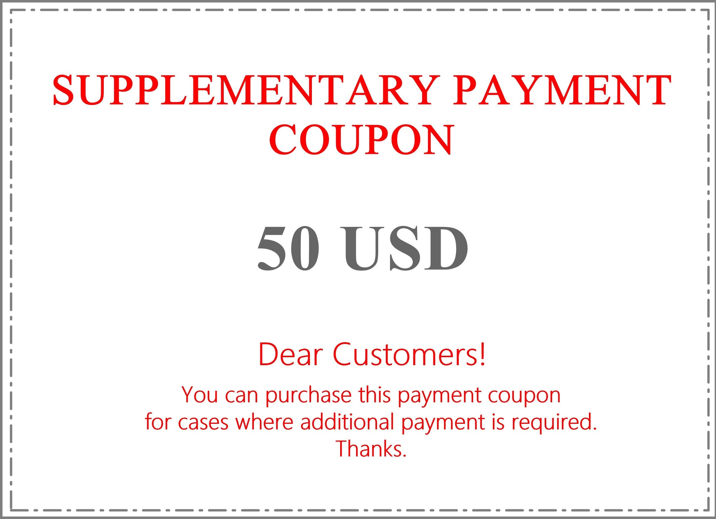 Supplemantary Payment Coupon