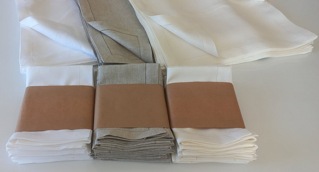 Wholesale Hemstitched Linen Napkin, Bulk Linen Napkin, White Luxury Linen Napkin, Bulk Linen Wedding Napkin, Wholesale Linen Cocktail Napkin