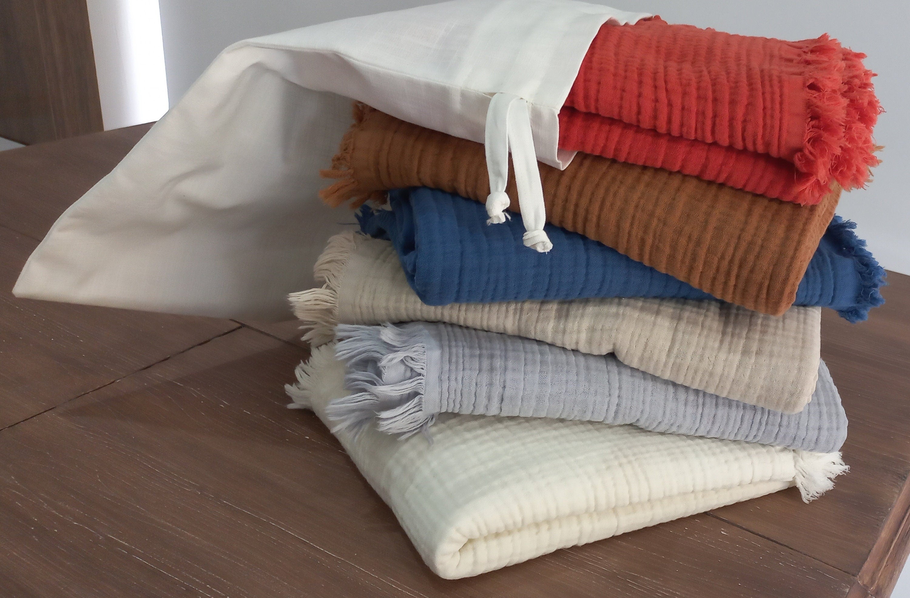 Muslin Toddler Blanket, Baby Shower Gift, %100 Cotton 4 Layers Muslin Baby Swaddle, Cozy Baby Blanket, Ecru Gauze Baby Blanket, Newborn Gift