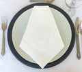 Vintage Wedding Monogrammed Linen Napkin, Double Letter Monogrammed Linen Napkin, Interlocked Logo Patterned Hemstitched Linen Napkin