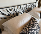 Custom Linen Duvet Set, Embroidered Linen Bedding Set, Linen Flat Sheet