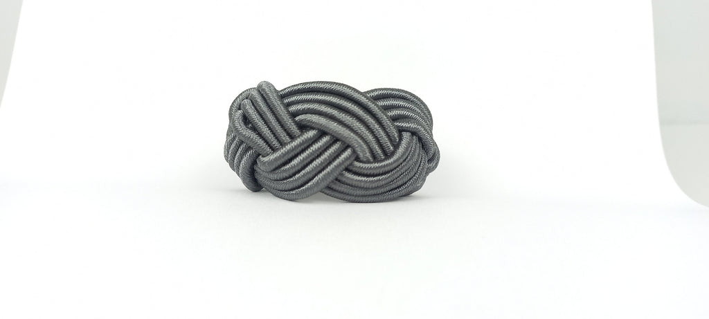 Anthracite Rayon Napkin Ring, Sailor Napkin Ring, Turks Head Napkin Holder, Table Decor, Thanksgiving Day Dinner Decor, Wedding Table Decor