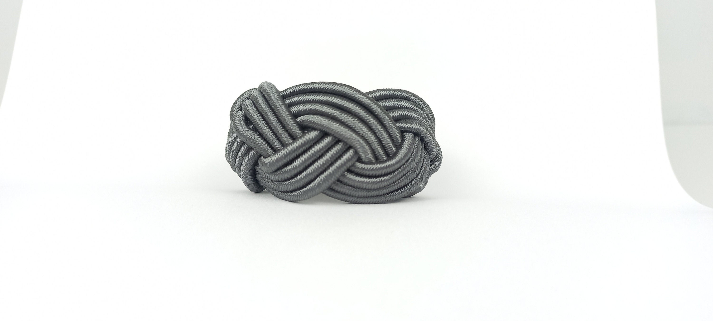 Anthracite Rayon Napkin Ring, Sailor Napkin Ring, Turks Head Napkin Holder, Table Decor, Thanksgiving Day Dinner Decor, Wedding Table Decor